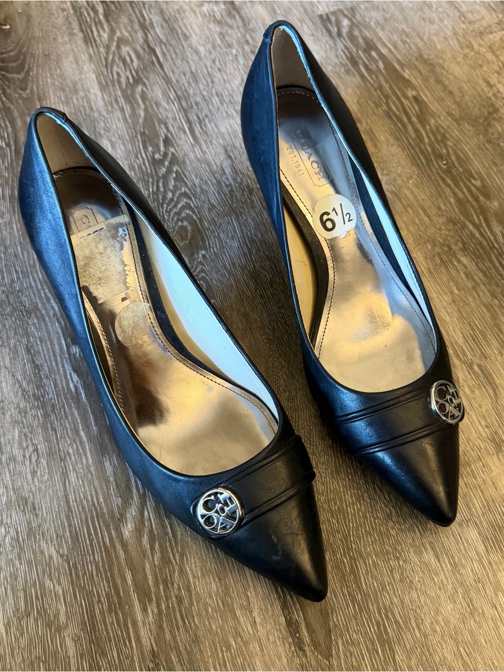 Coach Zelda Black Leather Pumps